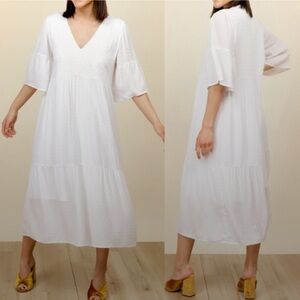 Park & Fifth Rennie Short Sleeve White Dotted Dress